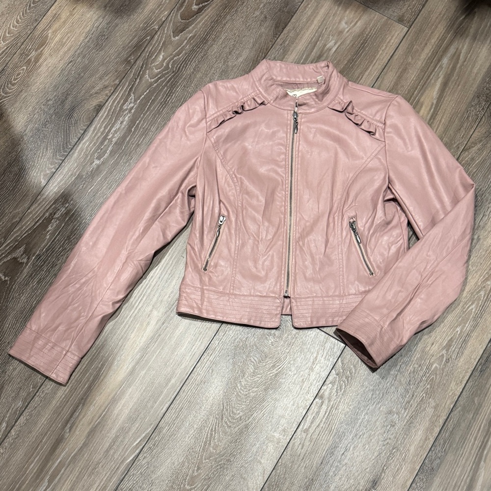 Soulmates Pink Leather Kids Jacket